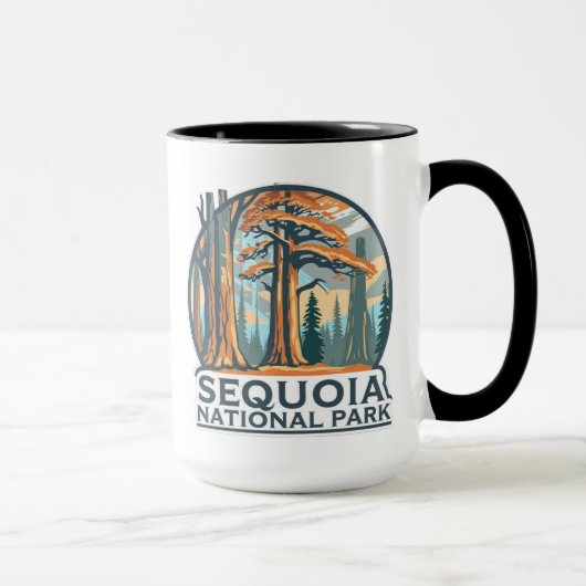 retro Sequoia National Park Giant Sequoia Trees Tasse (Rechts)