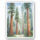 Retro-Sequoia-Nationalpark Aufkleber (Vorderseite)