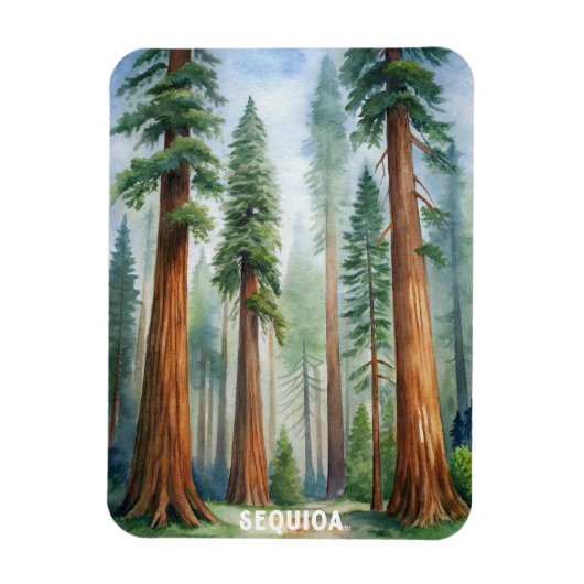 Retro-Sequoia-Nationalpark Magnet (Vertikal)