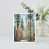 Retro-Sequoia-Nationalpark Postkarte (Stehend Vorderseite)