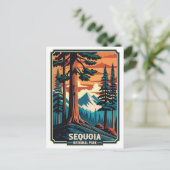 Retro-Sequoia-Nationalpark Postkarte (Stehend Vorderseite)
