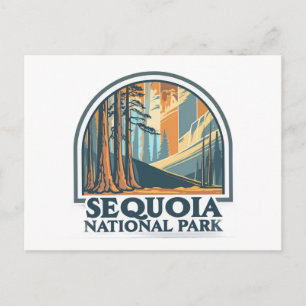 retro Sequoia-Nationalpark Riesenmammutbäume Postkarte