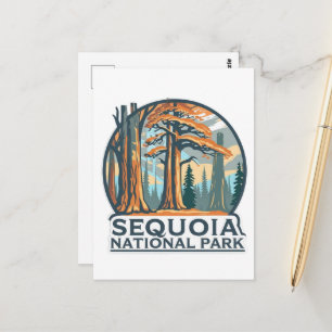 retro Sequoia-Nationalpark Riesenmammutbäume Postkarte