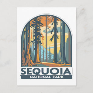 retro Sequoia-Nationalpark Riesenmammutbäume Postkarte