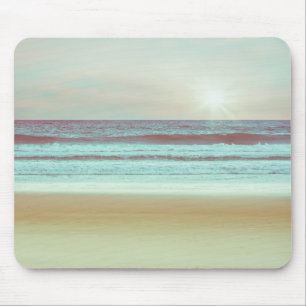 Retro Serene Beach Artwork Mousepad
