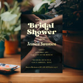 Retro Serial Foto Brautparty Gold Folieneinladung