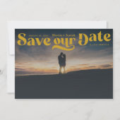 Retro Serif Senf gelb Save The Date (Vorderseite)