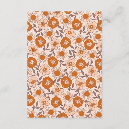 Retro Seventies Boho Wedding Details Begleitkarte (Rückseite)