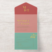 Retro Seventies Hochzeit | Alle in einer Einladung (Innenseite)