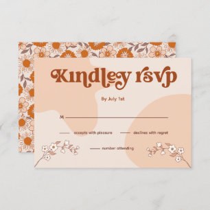 Retro Seventies Hochzeit RSVP Ankündigung
