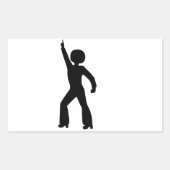 Retro Seventies Man Rechteckiger Aufkleber (Vorderseite)