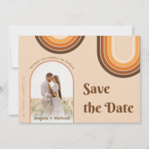 Retro Seventies Rainbow Boho Arch Foto Beige 70er