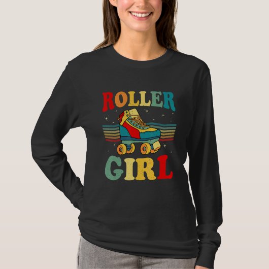 Retro Seventies Skate Derby Sports  Roller Girls T-Shirt (Vorderseite)