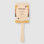 Retro Seventies Sparkle Geometric Wedding Program Fächer (Vorderseite)