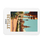 Retro Sevilla Spanien Andalusien Architektur Magnet (Horizontal)
