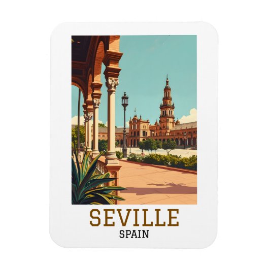 Retro Sevilla Spanien Andalusien Architektur Magnet (Vertikal)