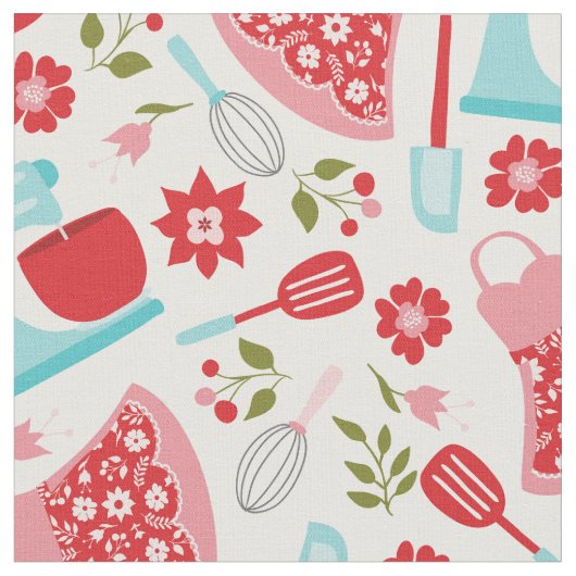 Retro Shabby Chic Kitchen Fabric Stoff (Nahaufnahme)