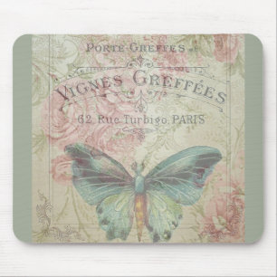 Retro, Shabby Chic, Vintage, Landhausstil, Blumenm Mousepad