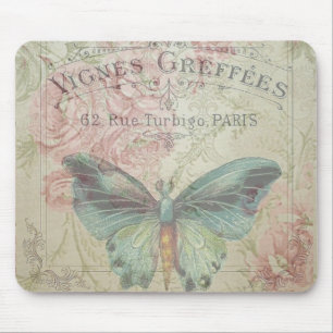 retro, shabby chic, vintage, ländlich rustikal, Bl Mousepad