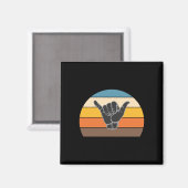 Retro Shaka-Hand-Surf-Zeichen - cooler Surfer_surf Magnet (Vorderseite/Rückseite)