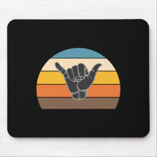 Retro Shaka-Hand-Surf-Zeichen - cooler Surfer_surf Mousepad