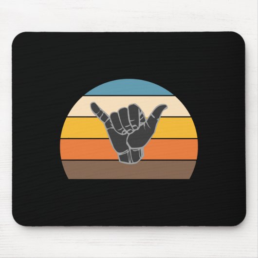 Retro Shaka-Hand-Surf-Zeichen - cooler Surfer_surf Mousepad (Vorne)
