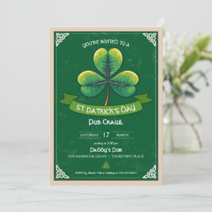 Retro Shamrock St. Patricks Party Einladung