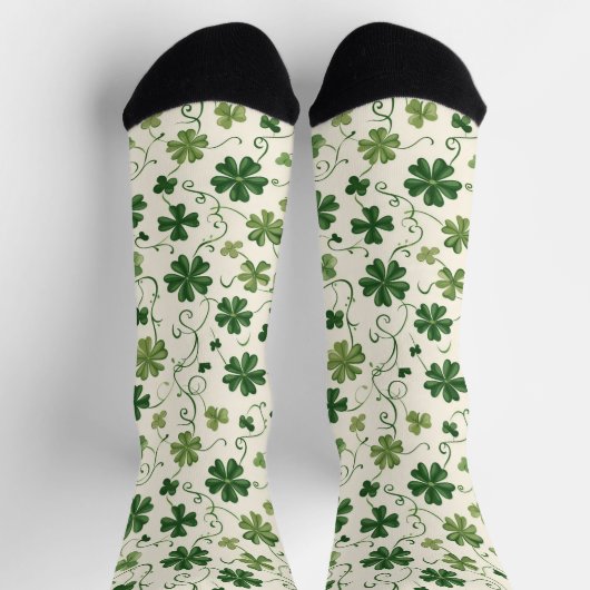 Retro-Shamrock-Swirbelmuster-Socken Socken (Oben)