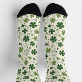 Retro Shamrock Swirl Pattern Socks Socken