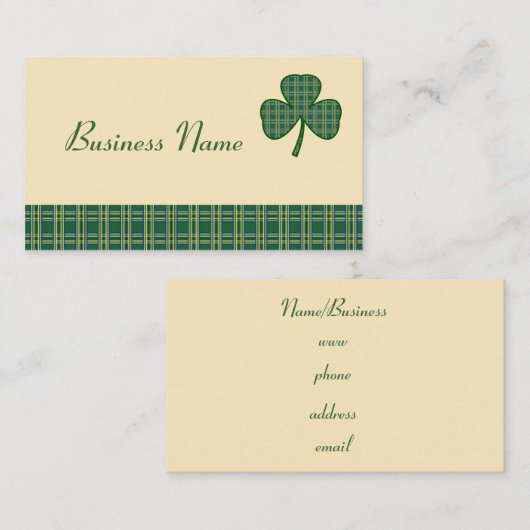 Retro Shamrock Visitenkarte (Vorne/Hinten)