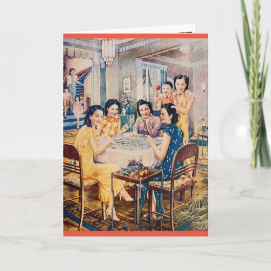 Retro Shanghai Advertising Mahjong Game Karte (Vorderseite)