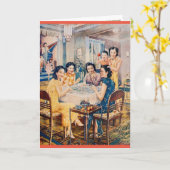Retro Shanghai Advertising Mahjong Game Karte (Gelbe Blume)