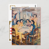 Retro Shanghai Werbung Mahjong Game Postkarte (Vorne/Hinten)
