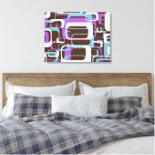 RETRO SHAPES PATTERN LEINWANDDRUCK (Insitu (Schlafzimmer))