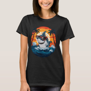 Retro Shark in Sonnenbrille 70er 80er 90s T-Shirt