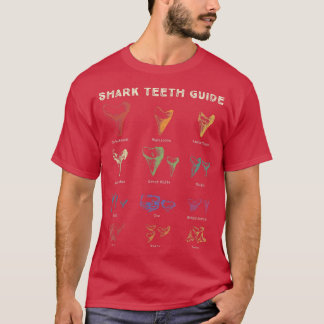 Retro Shark Teeth Guide Fossil Tooth Collector T-Shirt