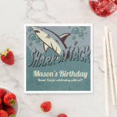 Retro Shark Themed Birthday Party Serviette (Beispiel)