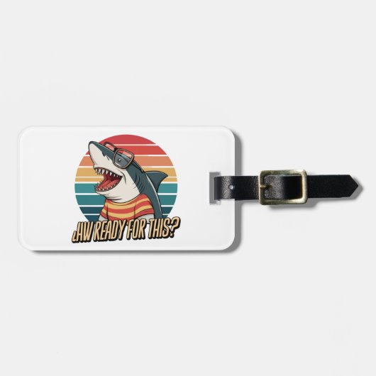 "Retro Shark Vibes Gepäckanhänger (Vorderseite horizontal)