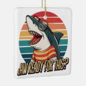 "Retro Shark Vibes Keramikornament (Rechts)