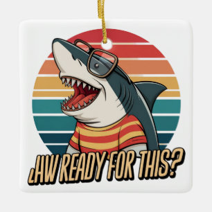 "Retro Shark Vibes Keramikornament