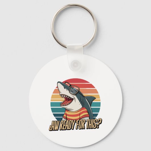 "Retro Shark Vibes Schlüsselanhänger (Vorderseite)