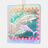 Retro Sharks Keramikornament (Links)