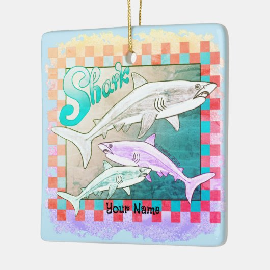 Retro Sharks Keramikornament (Links)