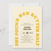 Retro She Found Her Butter Half Bridal Shower Einladung (Vorderseite)