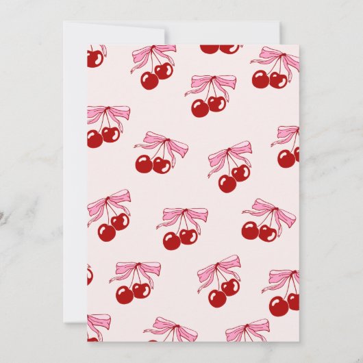 Retro She is the Cherry on Top Trendy Baby Shower Einladung (Rückseite)