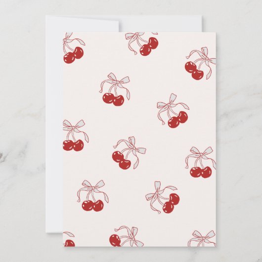 Retro She is the Cherry on Top Trendy Baby Shower Einladung (Rückseite)