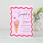 Retro Shes wurden nach oben geschleudert Eiscreme- Einladung (Stehend Vorderseite)