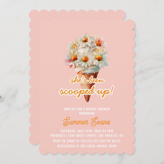 Retro Shes wurden nach oben geschleudert Eiscreme- Einladung (Vorne/Hinten)