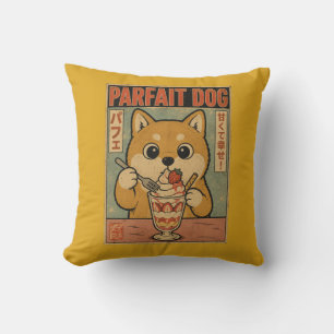 Retro Shiba Inu Parfait japanische Vintage-Werbung Kissen