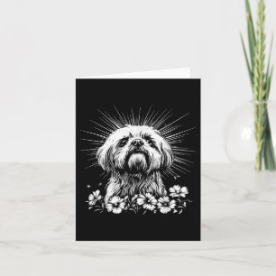 Retro Shih Tzu Dog Lover Tattoo Style _1 Karte